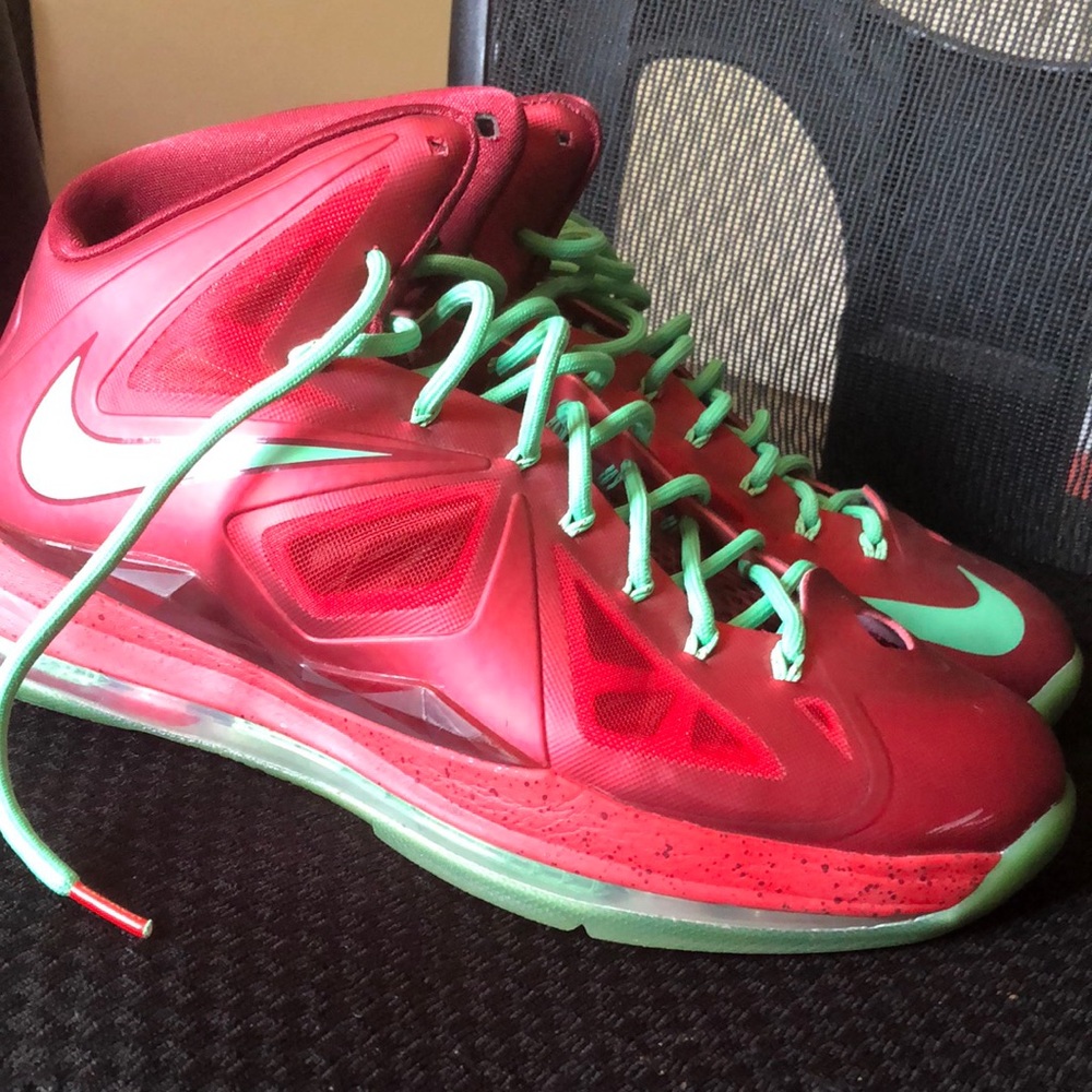 Nike air lebron X cutting jades green/red